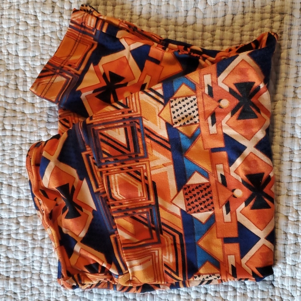Leggings - Geometric Orange